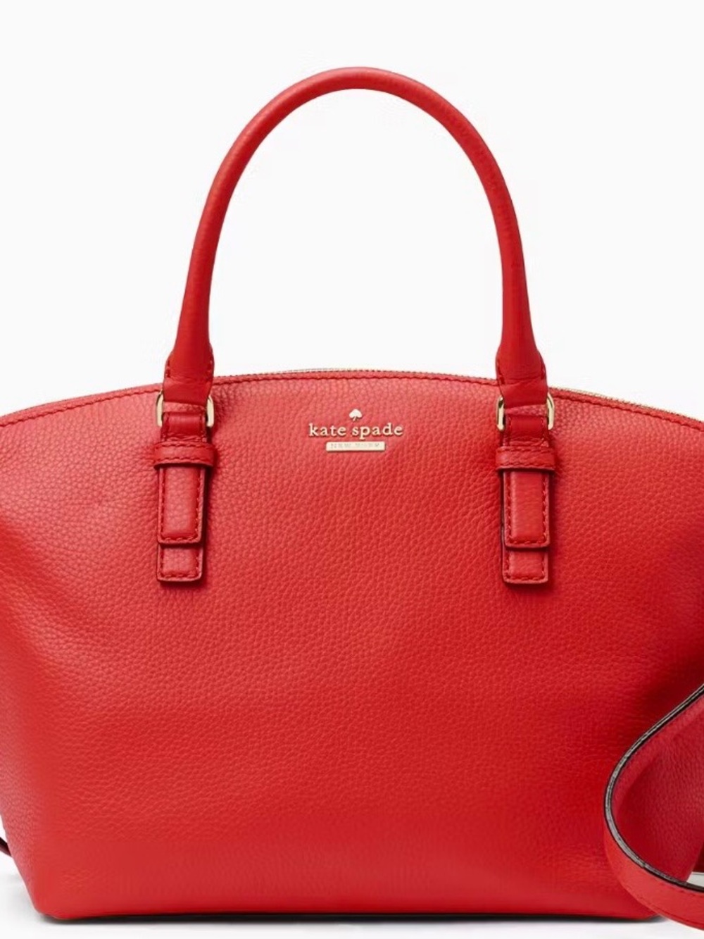 kate spade Red Pebbled Leather Dome Tote
